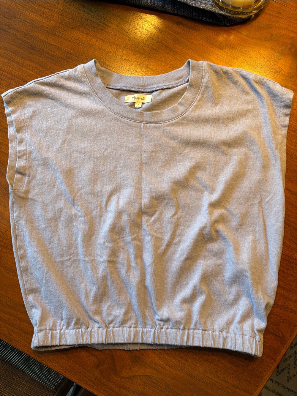 Madewell Lavender Elastic-Hem Short Sleeve Tee